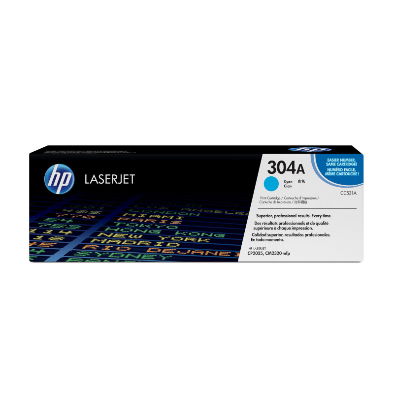 HP 304A toner LaserJet cyan authentique HP 304A toner LaserJet cyan authentique