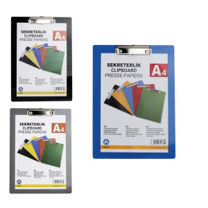 Porte-bloc A4 avec pince coloris
