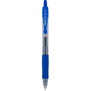 Pilot, stylos roller à encre gel G2 Premium, pointe fine 0,7 mm, bleu, lot de 12