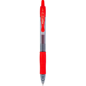Pilot, stylos roller à encre gel G2 Premium, pointe fine 0,7 mm, rouge, lot de 12