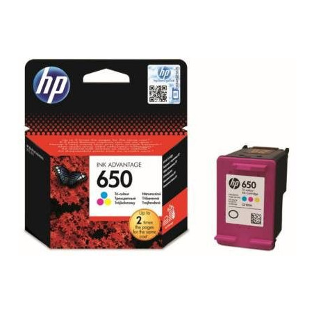 HP 650 cartouche d'encre 1 pièce(s) Original Cyan, Magenta, Jaune