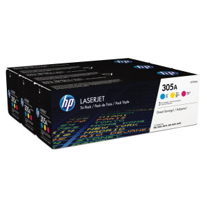 HP 305A 3-pack Cyan/Magenta/Yellow Original LaserJet Toner Cartridges