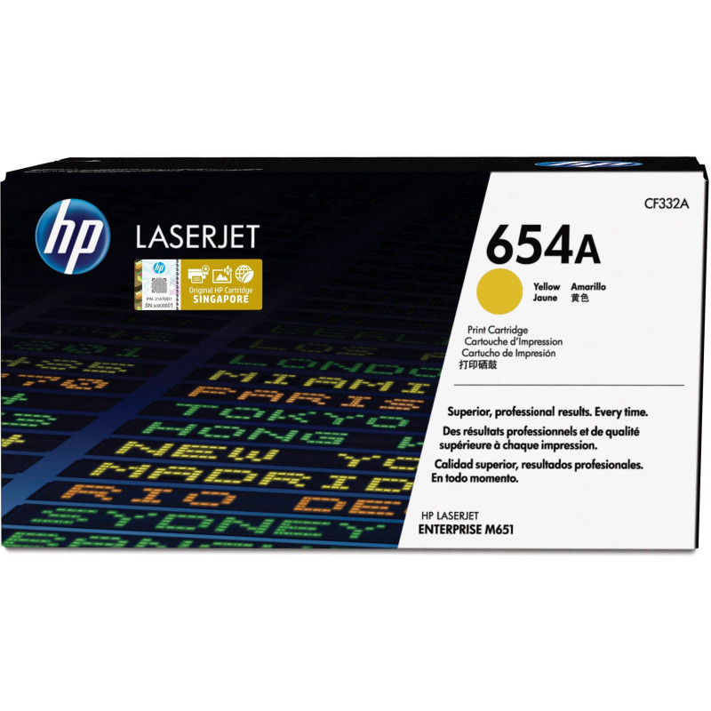 HP 654A Yellow Original LaserJet Toner Cartridge HP 654A Yellow Original LaserJet Toner Cartridge