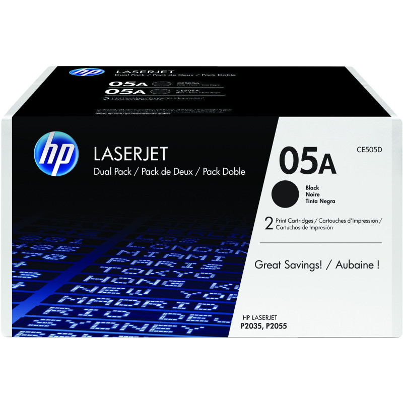 HP 05A 2-pack Black Original LaserJet Toner Cartridges HP 05A 2-pack Black Original LaserJet Toner Cartridges