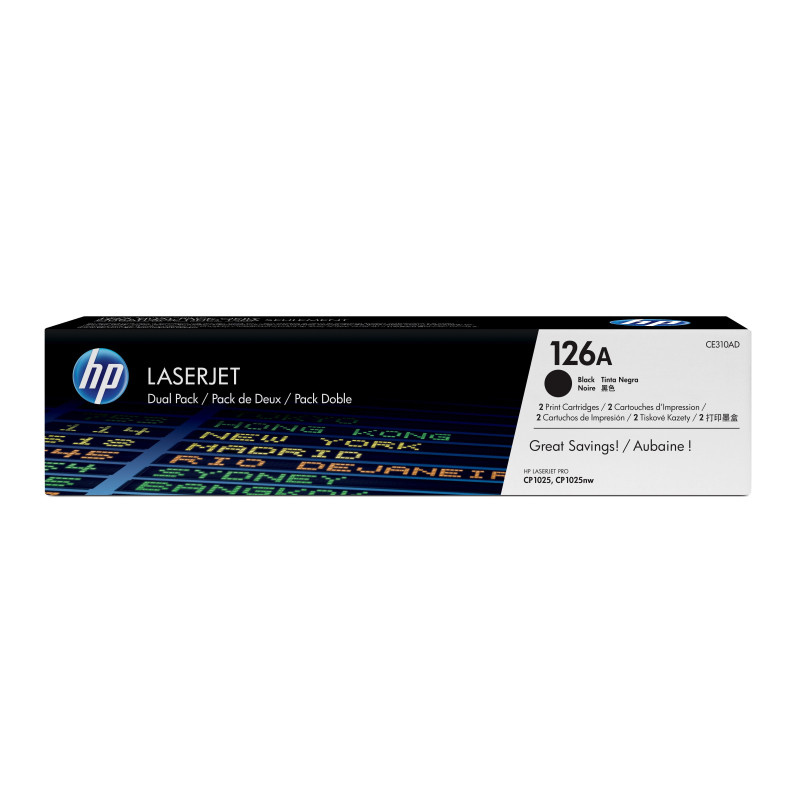HP 126A 2-pack Black Original LaserJet Toner Cartridges HP 126A 2-pack Black Original LaserJet Toner Cartridges