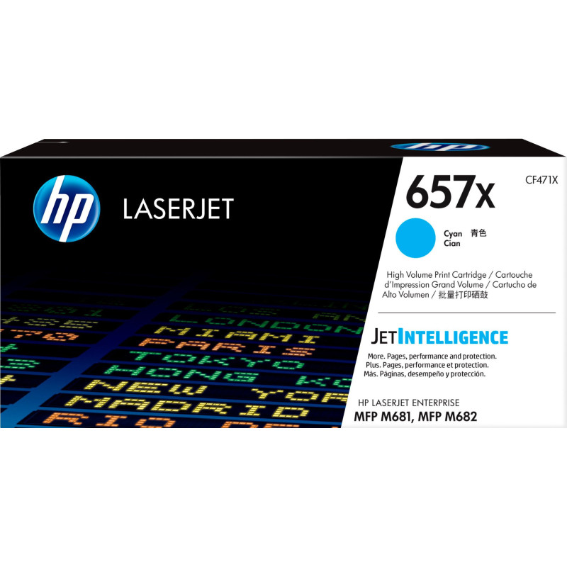 HP 657X High Yield Cyan Original LaserJet Toner Cartridge HP 657X High Yield Cyan Original LaserJet Toner Cartridge
