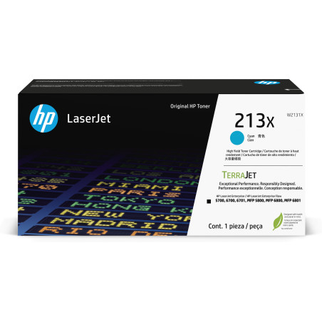 HP 213X High Yield Cyan Original LaserJet Toner Cartridge 6000 pages