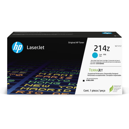 HP 214Z Ultra High Yield Cyan Original LaserJet Toner Cartridge 26000 pages