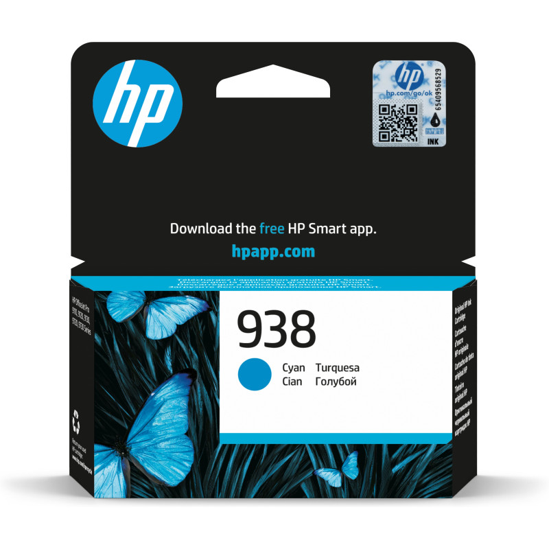 HP 938 Cyan Original Ink Cartridge 800 Pages HP 938 Cyan Original Ink Cartridge 800 Pages