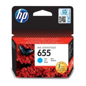 HP 655 Cyan Original Ink Advantage Cartridge