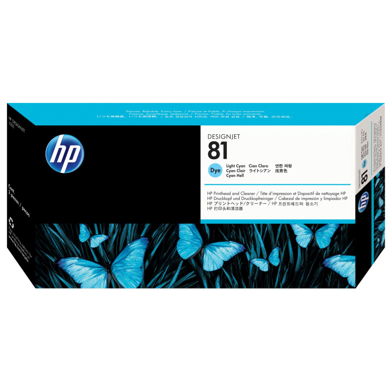 HP 81 Light Cyan DesignJet Dye Printhead and Printhead Cleaner HP 81 Light Cyan DesignJet Dye Printhead and Printhead Cleaner