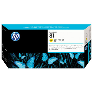 HP 81 Yellow DesignJet Dye Printhead and Printhead Cleaner