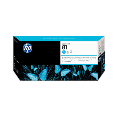HP 81 Cyan DesignJet Dye Printhead and Printhead Cleaner