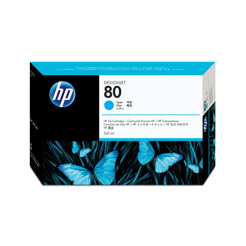 HP 80 350-ml Cyan DesignJet Ink Cartridge HP 80 350-ml Cyan DesignJet Ink Cartridge