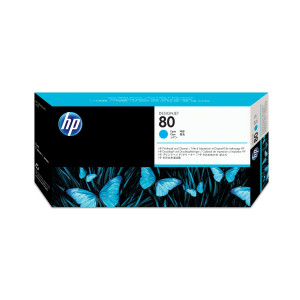 HP 80 Cyan DesignJet Printhead and Printhead Cleaner