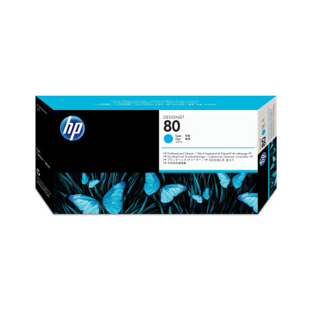 HP 80 Cyan DesignJet Printhead and Printhead Cleaner