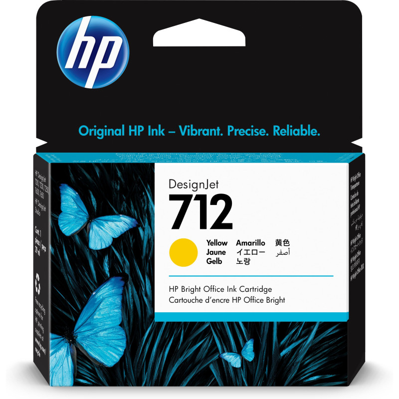 HP 712 29ml Yellow Ink Cartridge T630/T230 HP 712 29ml Yellow Ink Cartridge T630/T230