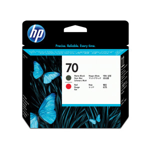HP 70 Matte Black and Red DesignJet Printhead