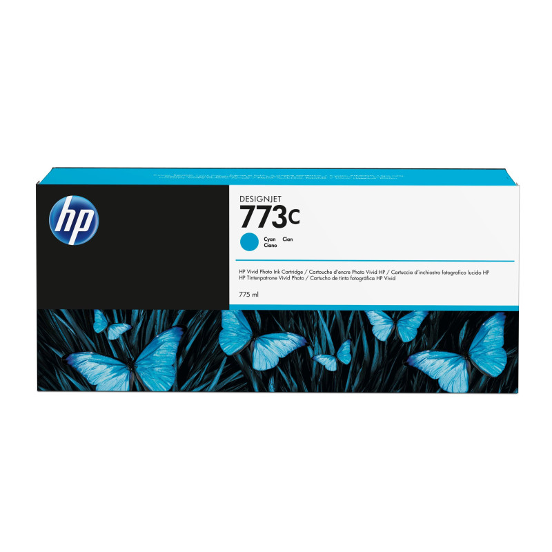 HP 773C 775-ml Cyan DesignJet Ink Cartridge HP 773C 775-ml Cyan DesignJet Ink Cartridge