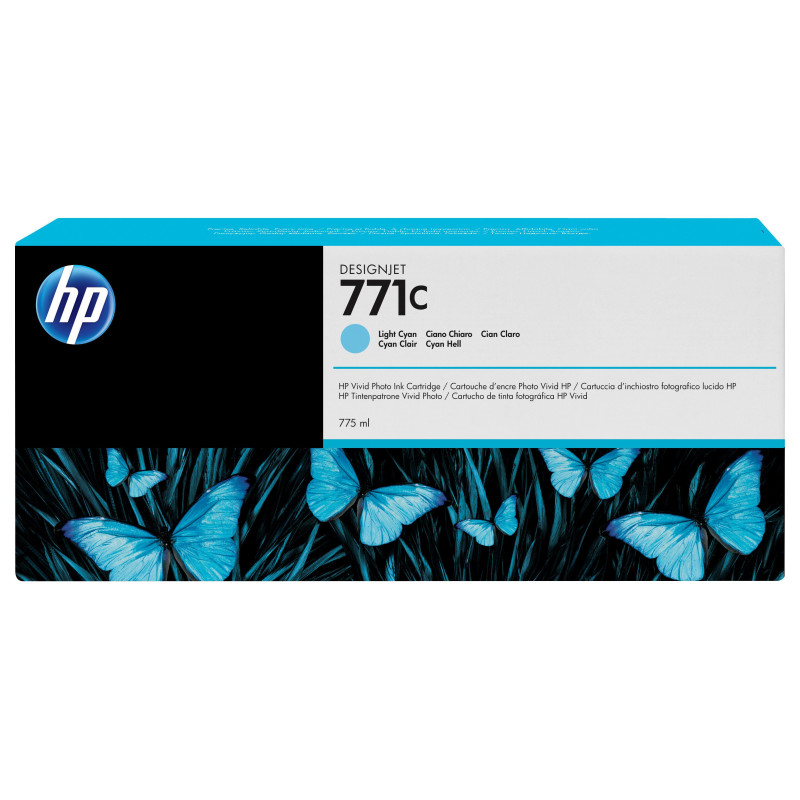 HP 771C 775-ml Light Cyan DesignJet Ink Cartridge HP 771C 775-ml Light Cyan DesignJet Ink Cartridge
