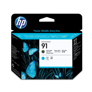HP 91 Matte Black and Cyan DesignJet Printhead