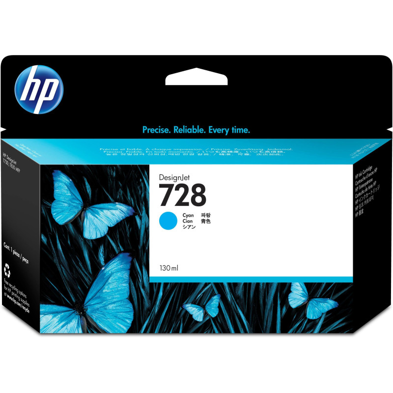 HP 728 130-ml Cyan DesignJet Ink Cartridge HP 728 130-ml Cyan DesignJet Ink Cartridge