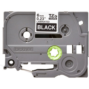 BROTHER Ruban Blanc - Noir 6 mm
