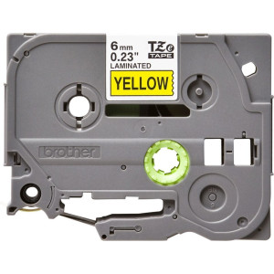 BROTHER Ruban Noir - Jaune 6mm