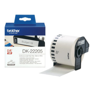 BROTHER Ruban Noir - Blanc 62mm papier adhesif