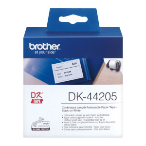 BROTHER Ruban Noir - Blanc 62 mm papier repositionnable