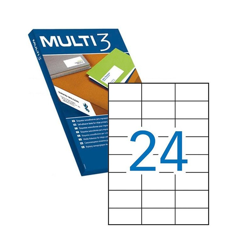 Multi3 Lot de 2400 étiquettes 70,0 x 37,0mm Multi3 Lot de 2400 étiquettes 70,0 x 37,0mm