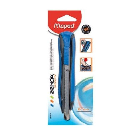 Maped 86010 couteau à lame rétractable Noir, Bleu, Argent Couteau à lame universelle