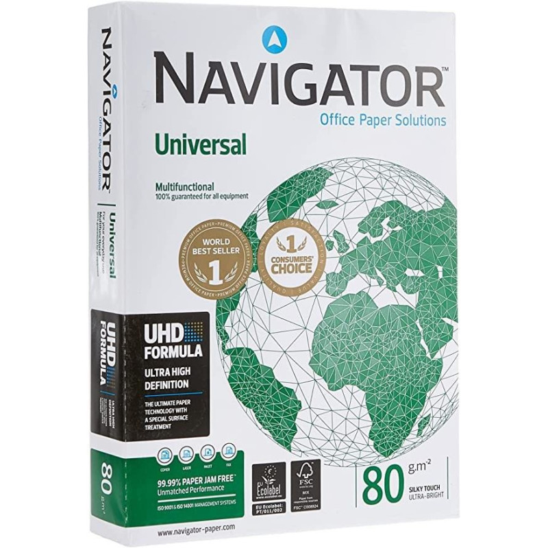 Papier Navigator Universal - extra blanc - 80 g - A4 - ramette de 500 feuilles Papier Navigator Universal - extra blanc - 80 g - A4 - ramette de 500 feuilles