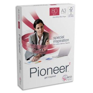 Papier Pioneer - extra blanc - 80 g - A3 - ramette de 500 feuilles