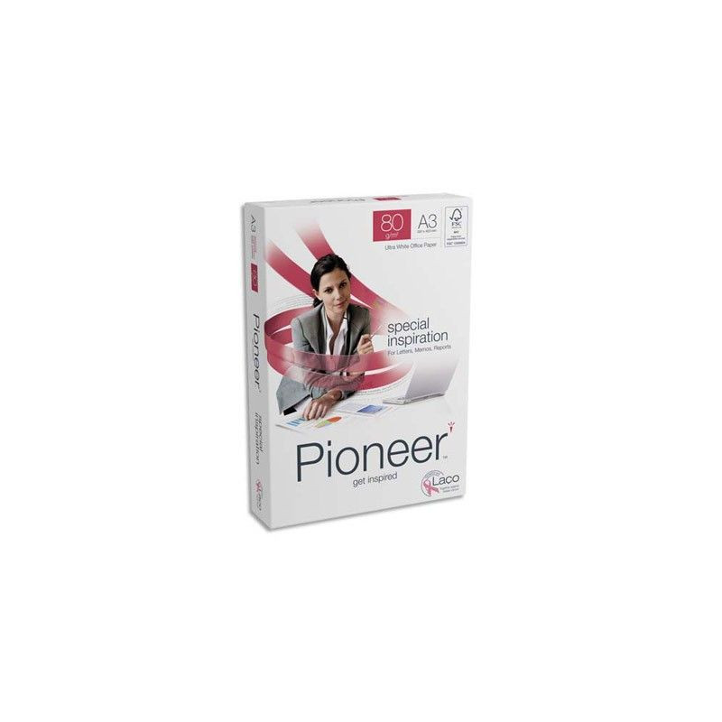 Papier Pioneer - extra blanc - 80 g - A3 - ramette de 500 feuilles