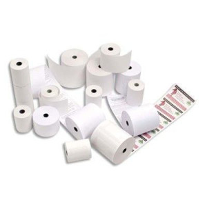 Bobine pour caisse et calculatrice - 76 x 70 x 12 mm - duplis CB blanc - CF jaune - longueur 25 m