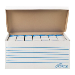 Conteneur 37,5x63x29 En Carton Ondulé Blanchi Avec Couvercl
