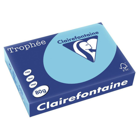 Papier Trophée - bleu alizé - teinte vive - 80 g - A4 - ramette de 500 feuilles