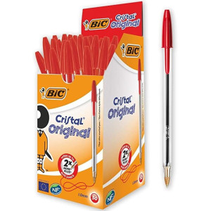 BIC Cristal Original Ecriture Stylos-Bille Pointe Moyenne (1,0 mm) - Design Fonctionnel - Couleur Verte, Boîte de 50