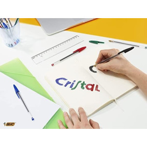 BIC Cristal Original Ecriture Stylos-Bille Pointe Moyenne (1,0 mm) - Design Fonctionnel - Couleur Verte, Boîte de 50