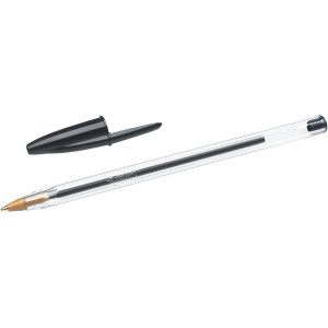 BIC Cristal Original Stylos-Bille (Pointe Moyenne (1 mm) / Parfait pour l'Ecole et au Bureau) - Noir, Boîte de 50