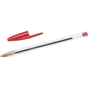 BIC Cristal Original Stylos-Bille (Pointe Moyenne (1 mm) / Parfait pour l'Ecole et au Bureau) - Rouge, Boîte de 50