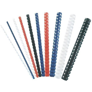 Baguettes de reliure plastiques, rondes Bleu, 14mm