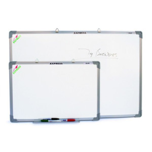 Tableau Blanc Magnétique, avec cadre en aluminium et porte-marqueurs
