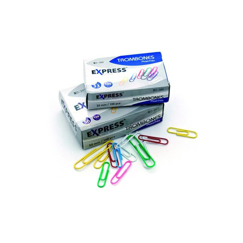 Trombones 28 mm plastifiés EXPRESS XO-T373